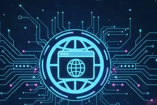 Abstract circuit motif representing modern web architecture